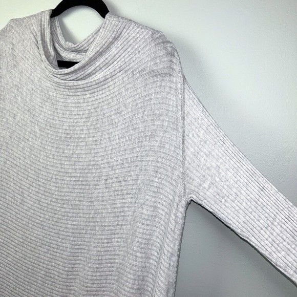 We the Free People Lover Rib Knit Split Back Pullover Gray Sweater Lightweight L - Picture 6 of 15